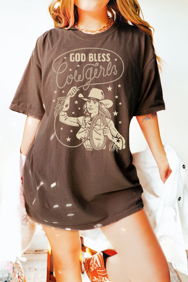 God Bless Cowgirls Comfort Colors Shirt