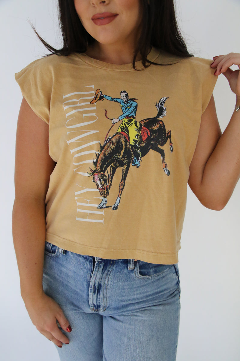 307 HEY COWGIRL MUSCLE TANK