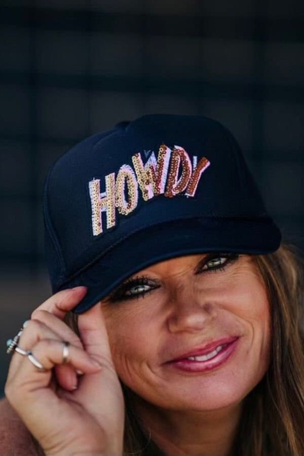 Howdy Trucker Hat Trendy Trucker Hat Bachelorette Hat Cute Cap For Summer Trucker Hat Lake Hat Sequin Trucker Hat