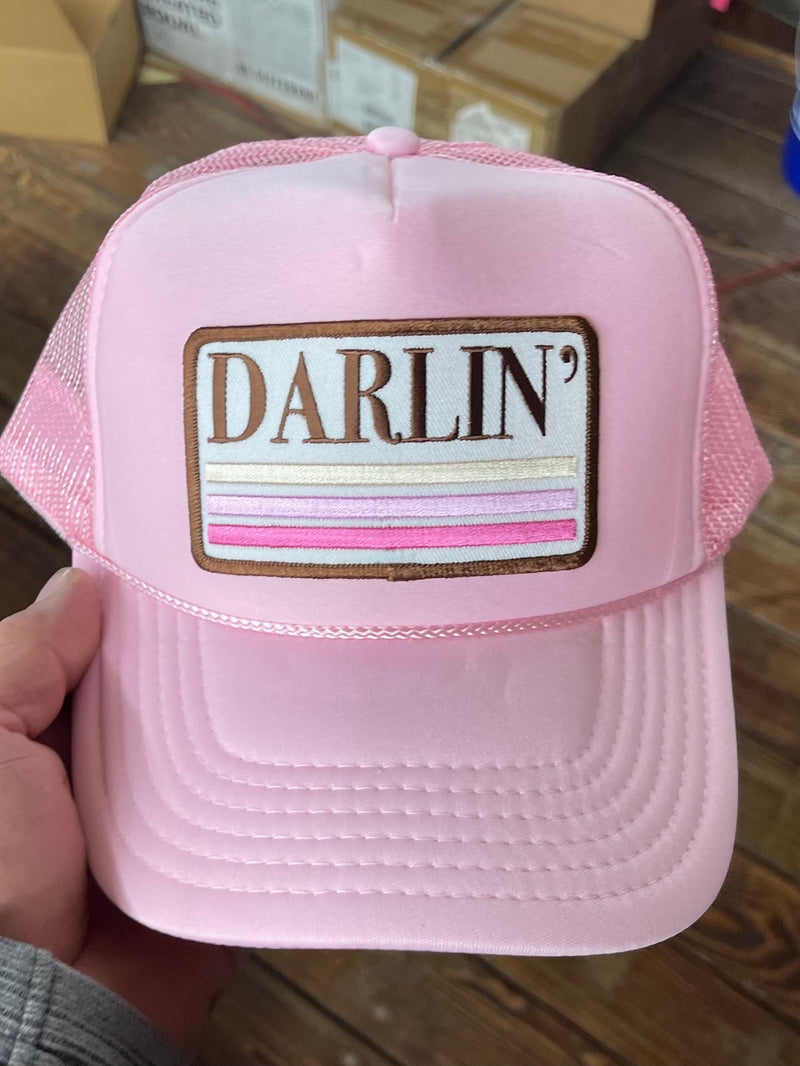 Darlin Trucker Hat trendy trucker cap retro trucker hat cute trucker cap, foam cap, cowgirl bachelorette