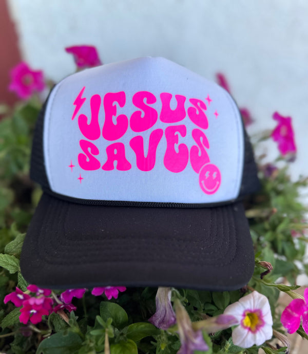 Jesus Saves Trucker Hat, Jesus Trucker Hat, Religious Hat, Trendy Trucker Hat, Cute Summer Hat, Womens Trucker Hat, Foam Trucker,