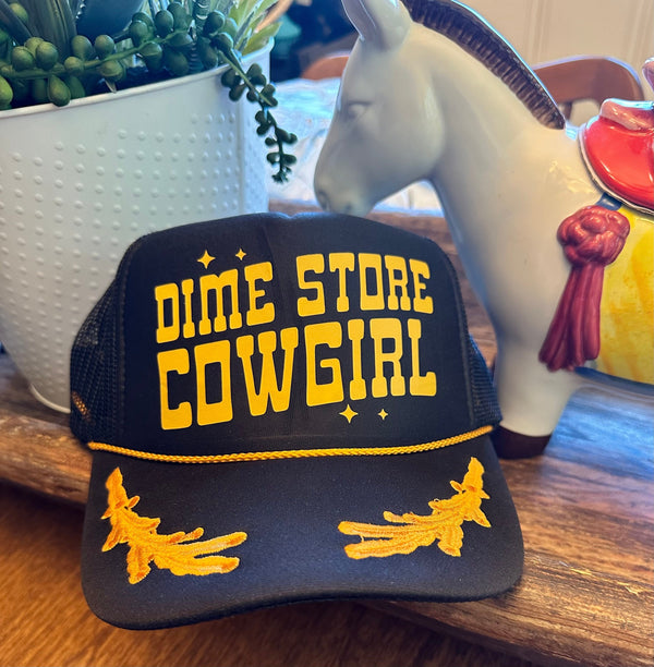 Dime Store Cowgirl Trucker Hat, Western Trucker Hat, Cowgirl Trucker Cap, Rodeo Hat, Trendy Summer Trucker Hat, Girls Trip Hat, Nash Bash