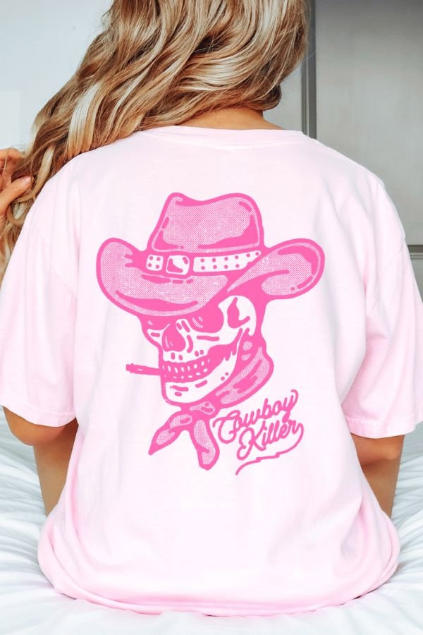 Cowboy Killer Hot Pink FRONT AND BACK  T-Shirt