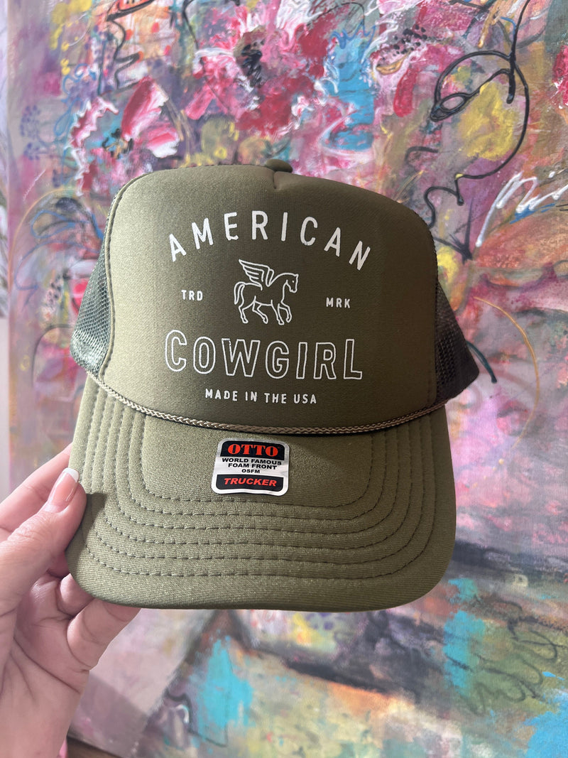 American Cowgirl Black Trucker Hat