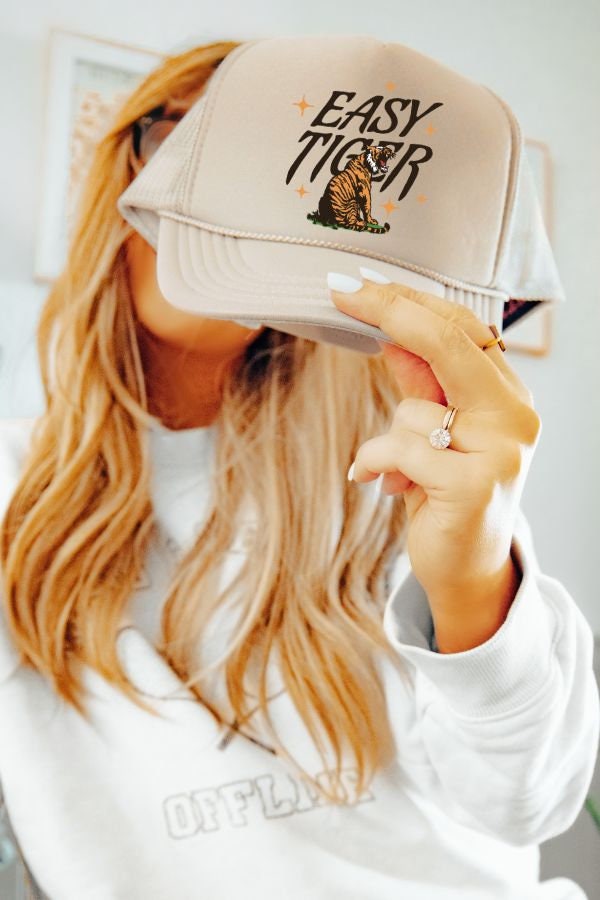 Easy Tiger Trucker Hat, Trendy Trucker Hat, Cute Trucker Hat, Girls Trip Hat, Funny Trucker Hat, Womens Trucker Hat