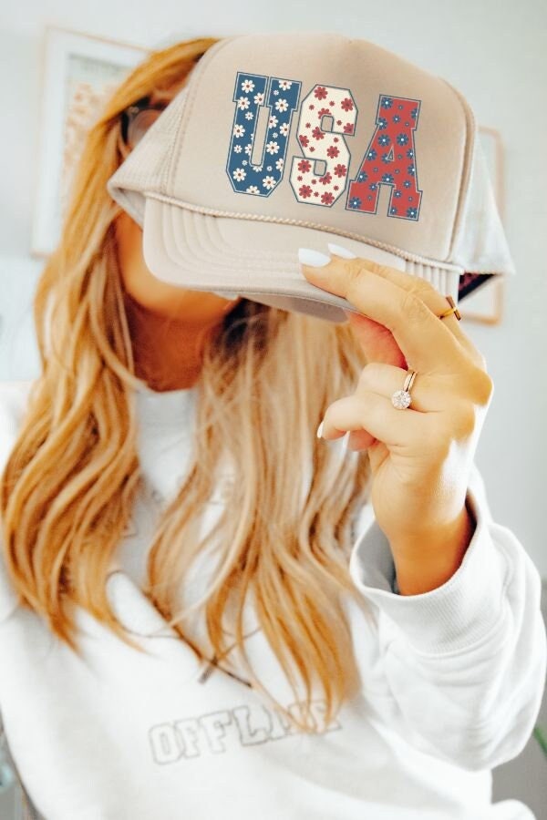 USA Trucker Hat, 4th of July Trucker Hat, Independence Day Trucker Hat, Red White and Blue Trucker Hat, Summer Trucker Hat, Girls Trip Hat