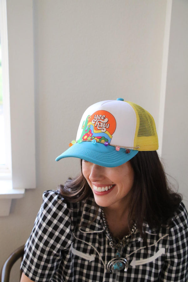 Colorful Cactus Yeehaw Trucker Hat